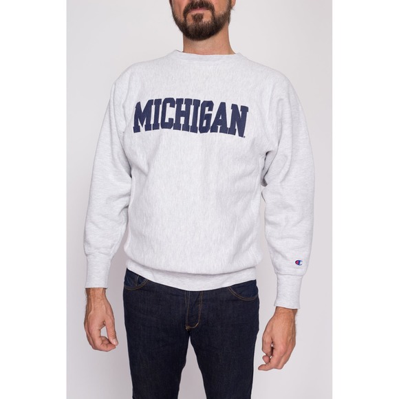 90s University Of Michigan Champion Reverse Weave‎ Sweatshirt Men's Medium - Picture 2 of 6
